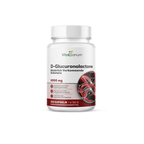 VitaSanum® – D-Glucuronolacton – 1000 mg Tagesportion – 100 vegane Kapseln 100 St