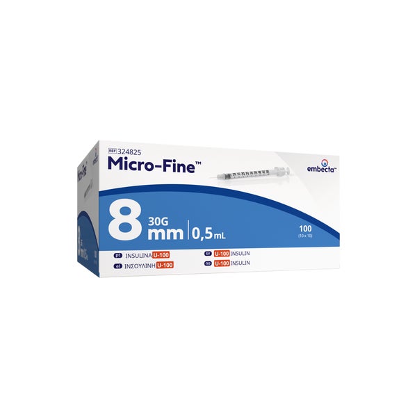 Micro-fine Insulinspritze U100 8 Mm 100 St