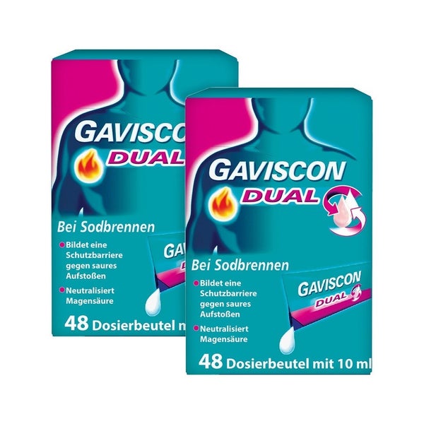GAVISCON DUAL 500/213/325 Doppelpack 2X48X10 ml