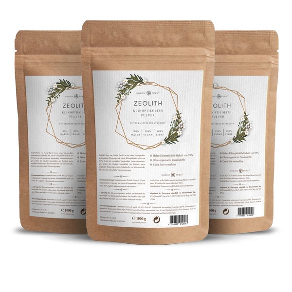 Nordic Pure Zeolith Pulver – 95 % Klinoptilolith, nano-frei 3x1 kg