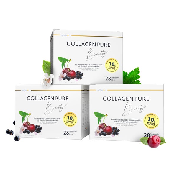 COLLAGEN PURE Beauty 10 g Kollagen Trinkampullen hochdosiert 3x28 St