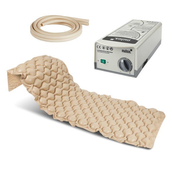 Pulox ADM-130 - Antidekubitusmatratze mit Pumpe - Wechseldruckauflage - bis 130 kg - Beige 1 St