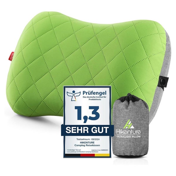 Reisekissen aufblasbar abziehbar Bezug Nackenkissen Grün 1 St