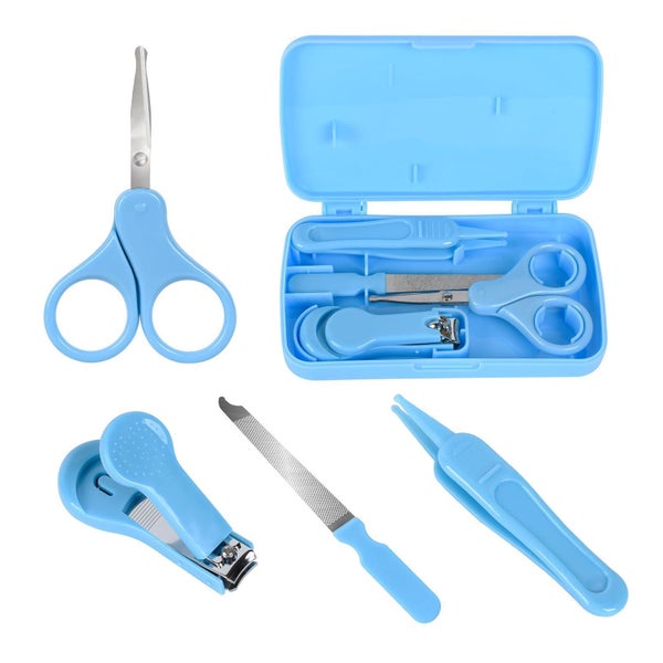 Econtal Baby Nagelpflegeset 4-in-1 Blau | Nagelknipser, Nagelschere