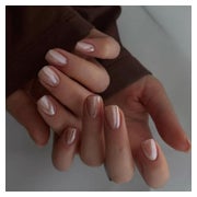 Künstliche Fingernägel PressOn Kurz Eckig Glitzer Chrome Nud 1 St