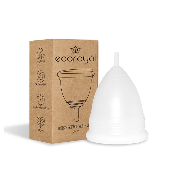 Ecoroyal Menstruationstasse in 2 Größen - Weiss - A