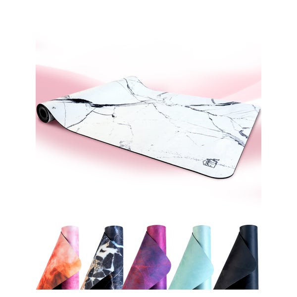 Fitness- & Yogamatte - white marble 1 St