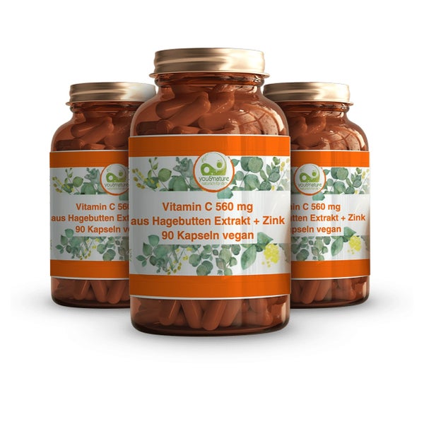 You&Nature Vitamin C aus Hagebutten Extrakt +Zink+Selen 90 St