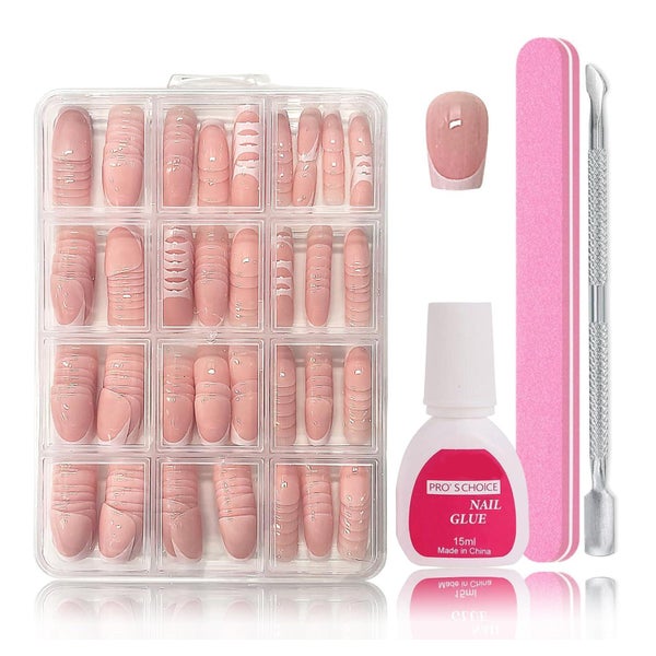 Falsche Nägel Press On Nails 240 Stück Short French-Short Ba 1 St