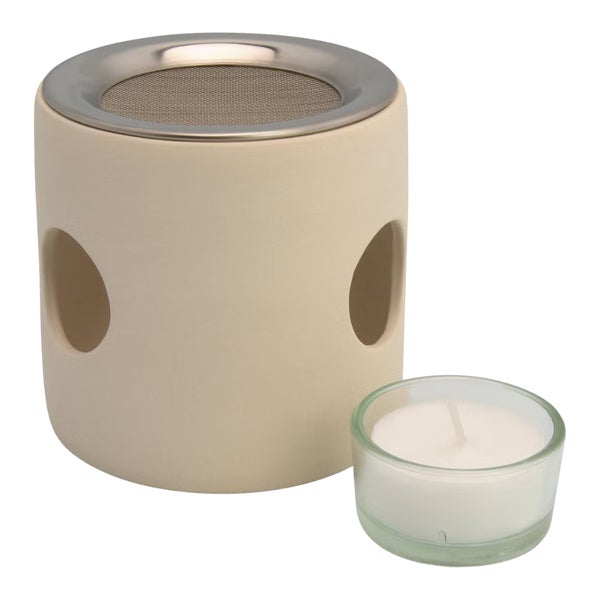 Farfalla Zylinder Räucherstövchen beige, mit Sieb