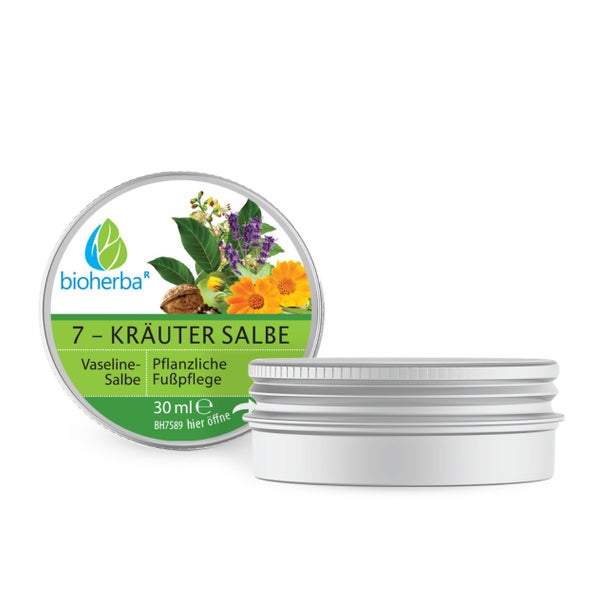 Bioherba 7-Kräutersalbe Fußpflege mit Kastanie und Walnuss 30 ml