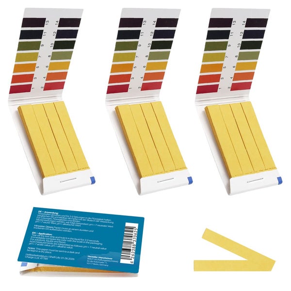 König Design PH-Teststreifen 1–14 – 80 Stück, Universelles Indikatorpapier Für Wasser, Erde & Getränke