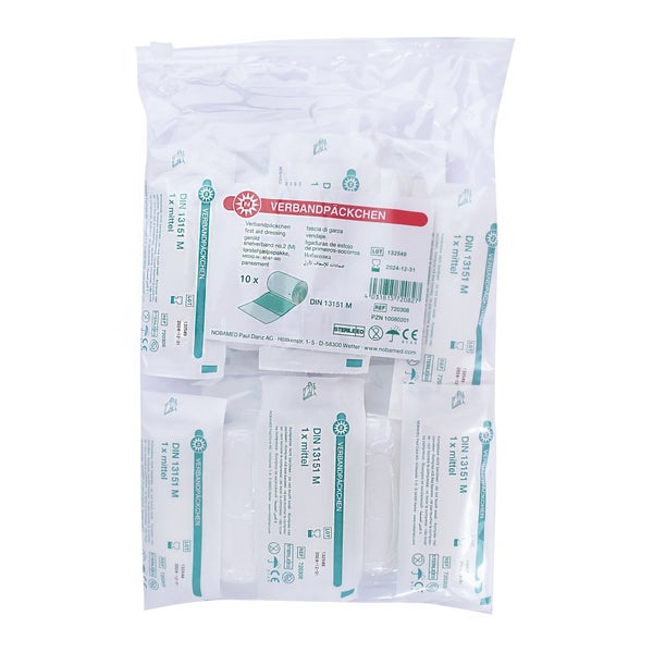 Noba Verbandpäckchen, steril, DIN13151, Nr. 2 Mittel 100 St