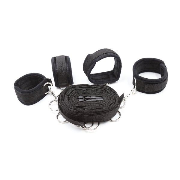 Bondage Set - Deluxe Adjustable Neoprene Cuffs Under Mattress Set 1 St