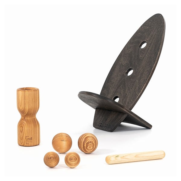 rollholz Balance Board Set groß Esche schwarzes Brett 1 St