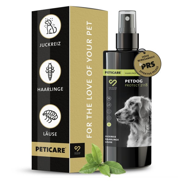 Peticare Anti-Läuse & Haarlinge Spray für Hunde, lindert effektiv Juckreiz 100 ml