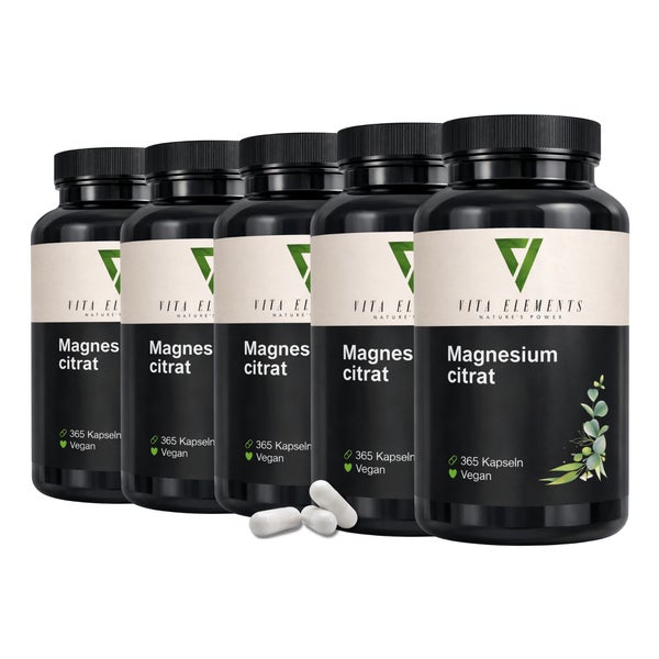 Vita Elements Magnesiumcitrat Kapseln 5 x 365 St
