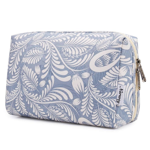 Kosmetiktasche Damen Schminktasche Kulturbeutel Blaues Blatt 1 St