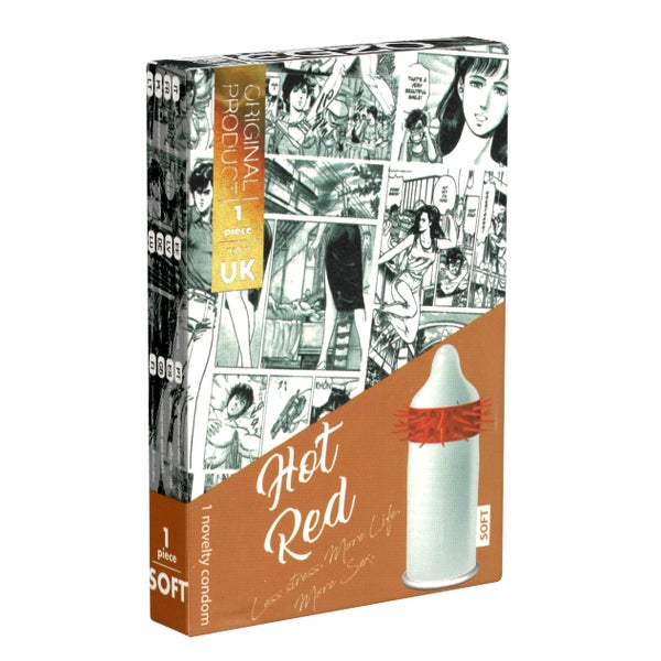 «Hot Red» 1 Spezialkondom mit weichen Stacheln (1 Kondom) 1 St