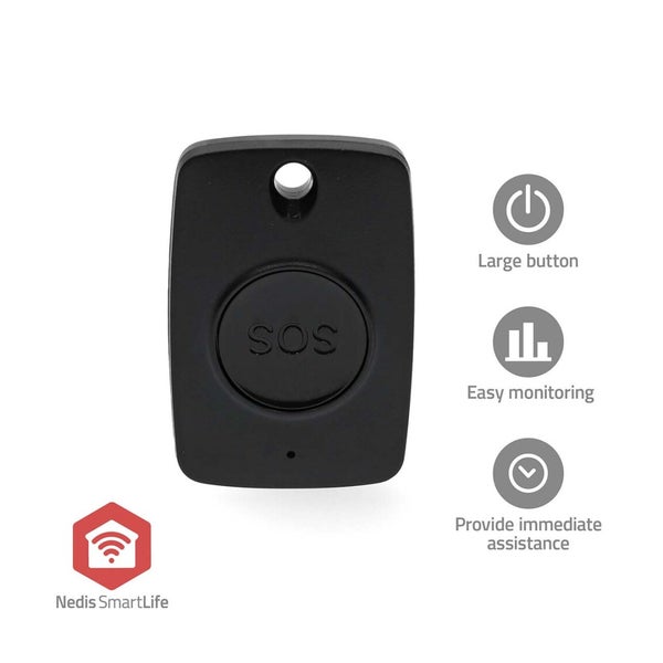 Nedis Smart-Panik-Knopf / Zigbee 3.0 / Batterietyp – Energie: CR2450 / Schwarz 1 St