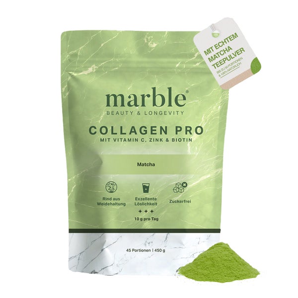 marble Collagen Pro – Matcha mit Vitamin C, Zink & Biotin 450 g
