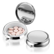 WLLHYF Pillendose Silber, wasserdichter Pillenbehälter für Reise und Alltag