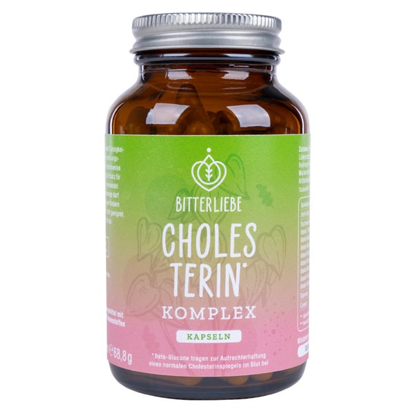 BitterLiebe Cholesterin* Komplex, einzigartige Kombination aus Bitterstoffen, Beta-Glucanen und Cultavit, 3-fach Wirkung auf Cholesterinspiegel 1x 120 St
