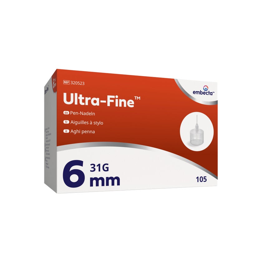Ultra-Fine 6 mm, 0,25 mm (31G) 105 St