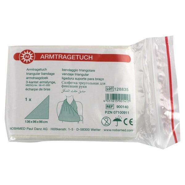 Noba Armtragetuch Dreiecktuch 136 x 96 x 96 cm, weiß, Viskosegewebe 100 St