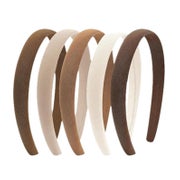 5er Set Samt Haarreifen Damen Braun Rutschfestes Stirnband H 1 St