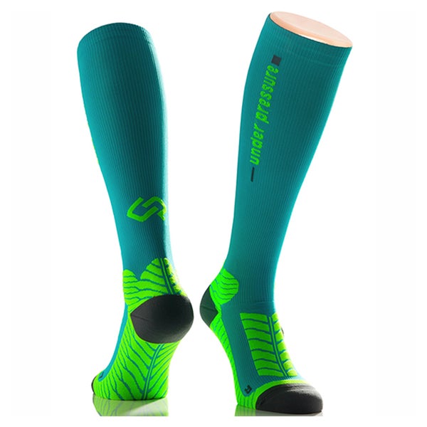 UNDER PRESSURE Runattack | Sport Kompressionssocken (1 Paar) 35-38 (Wade: 28-38cm) / Petrol 2 St