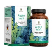 Produktabbildung: Omega 3 Algenöl Kapseln - hochdosierte nachhaltige DHA & EPA Algenkulturen - ALGENKRAFT - 60 vegane Kapseln - NATURTREU® 60 St