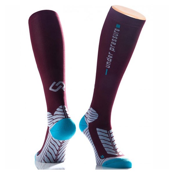 UNDER PRESSURE Runattack | Sport Kompressionssocken (1 Paar) 35-38 (Wade: 28-38cm) / Bordeaux 2 St