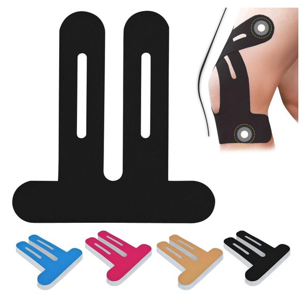 LiangMai Kinesiotape Knie Schwarz (10 Stk.) - Vorgeschnitten, wasserfest