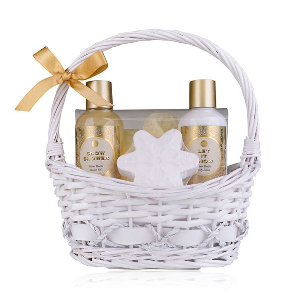 Accentra Winter Magic Geschenkset im Korb mit Duschgel, Bodylotion und Badezubehör 375 ml