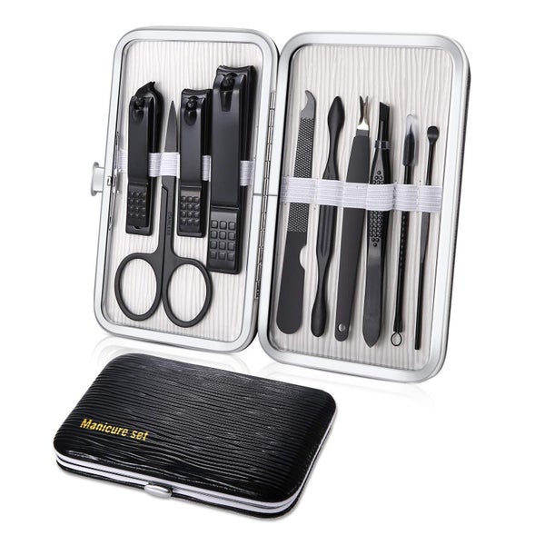 Maniküre Set 10teilig Nagelknipser Nagelschere Schwarz Weiß 1 St