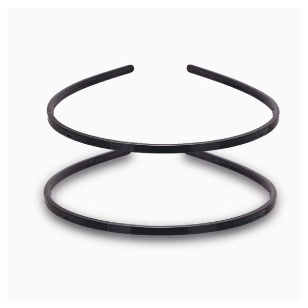 2 Schwarze Kunststoff-Stirnbänder mit Zähnen, dünn, DIY, 6mm 1 St