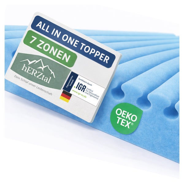 hERZtal All In One 7 Zonen Gelschaum Topper 140x200 cm