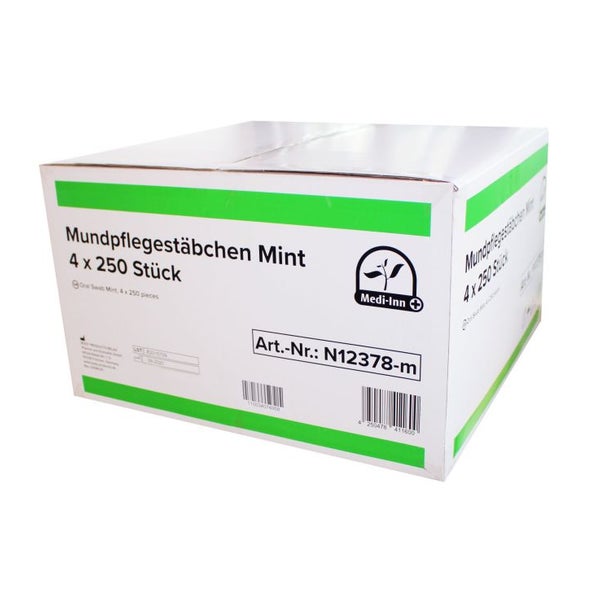 Medi-Inn Mundpflegestäbchen, zuckerfrei, Mint 4x250 St