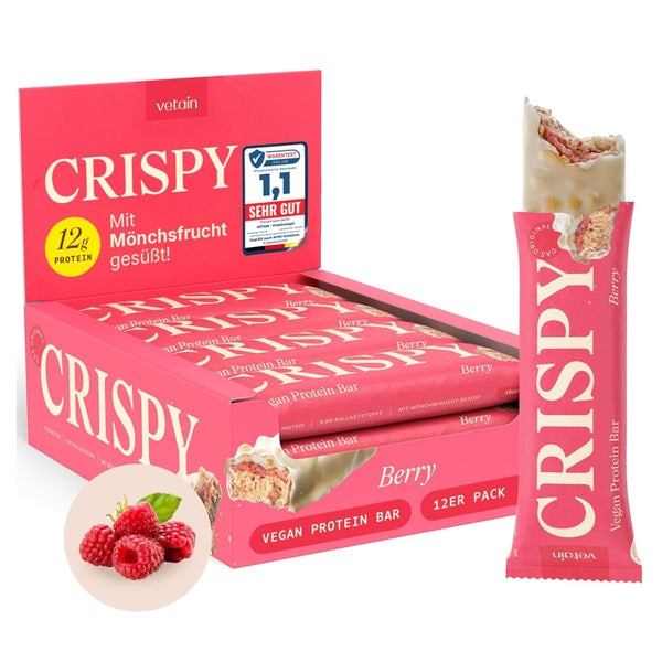 VETAIN Vegan Proteinriegel - Crispy Berry - 12g Protein 12 St