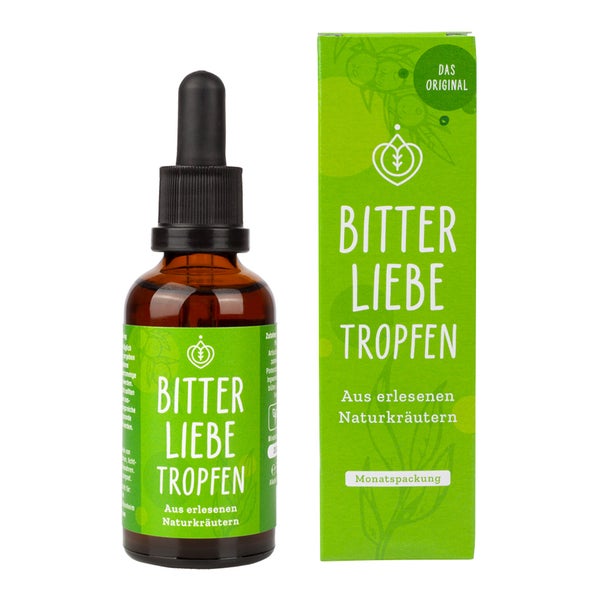 BitterLiebe Bittertropfen - Reisegröße - Bitterstoffe Tropfen mit hochwertigen Löwenzahn und Bitterkräuter - Bittertropfen nach Hildegard von Bingen - Bitter Liebe - Vegan und Made in Germany 1x 20 ml 1x 20 ml