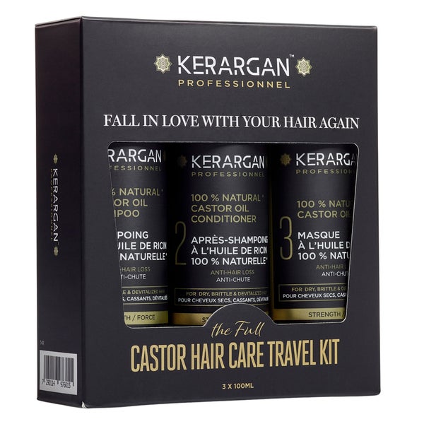 Kerargan - Reiseset gegen Haarausfall mit Rizinusöl 300 ml