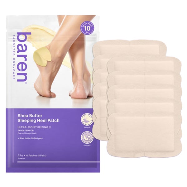 BAREN Shea Butter Schlaf-Fersenpflaster 10er-Pack 10 St