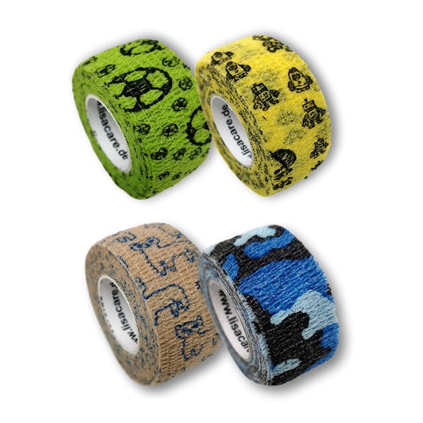 LisaCare Kinderpflaster - 2,5cm x 4,5m Jungen-Mix 4 St