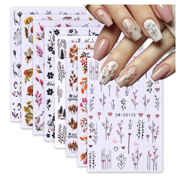 Nagelsticker 8er Set selbstklebend UV härtend für Finger und 1 St