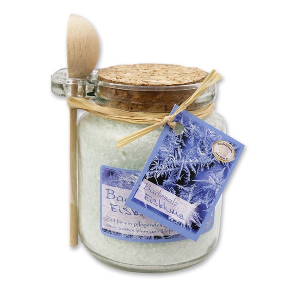 Florex Badesalz Eisblume im Glas mit Holzlöffel 300 g