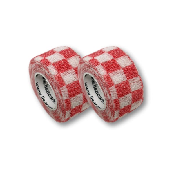 LisaCare Fingerpflaster 2,5cm x 4,5m - 2er Karo Rot 2 St