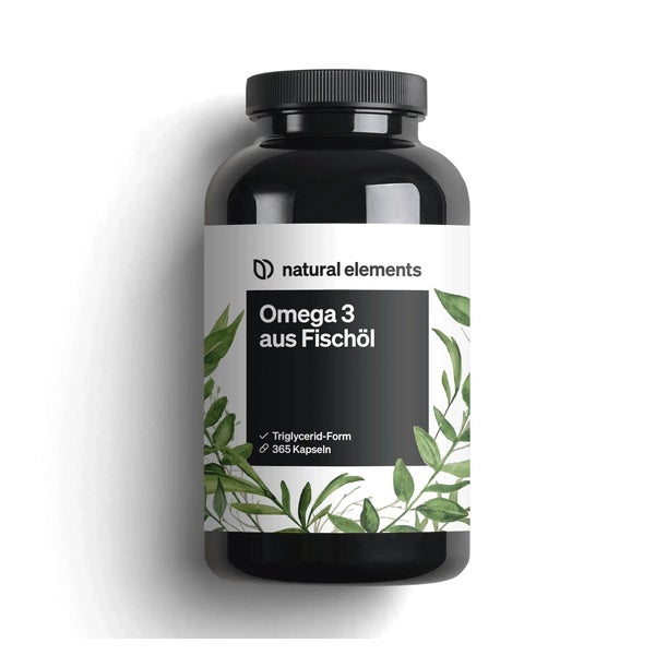 Omega 3 – 365 Kapseln – 2000mg Fischöl pro Tagesdosis – mit EPA und DHA in Triglycerid-Form – Laborgeprüft, aufwendig aufgereinigt und aus nachhaltigem Fischfang 365 St