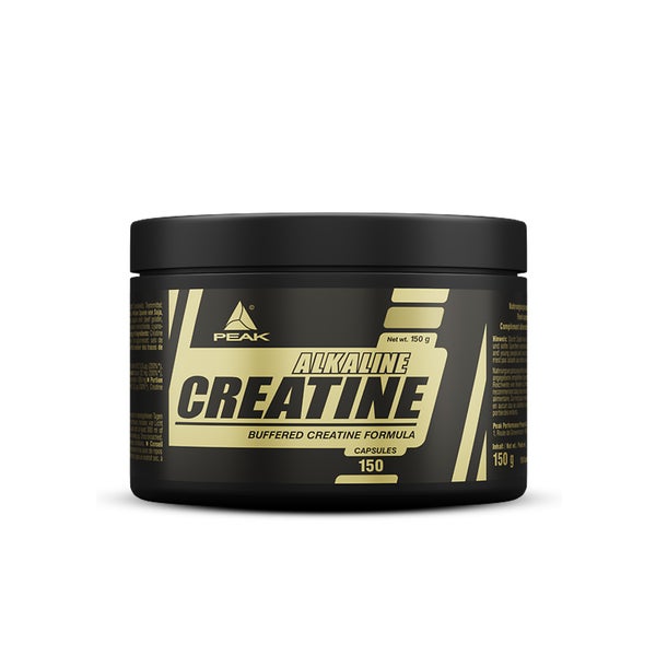 PEAK Creatin Alkalin - 150 Kapseln I 30 Portionen I mit Säurepuffer I Muskelaufbau I Masseaufbau I Kraftzuwachs I hohe Bioverfügbarkeit 150 g
