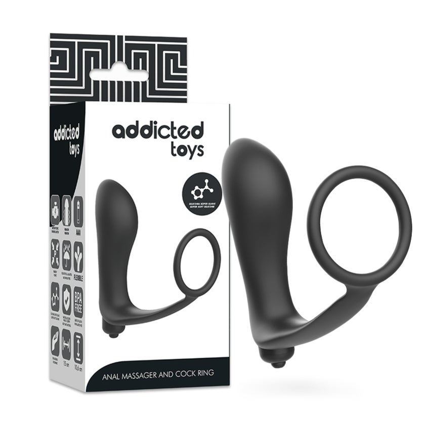 Addicted Toys - Flexibler Analvibrator mit Penisring günstig kaufen